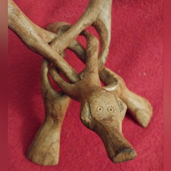 Beautiful Majolica Style Frog on a Log Pottery Wooden 3 Footed Planter 6.5"x7" - Picture 9 of 11